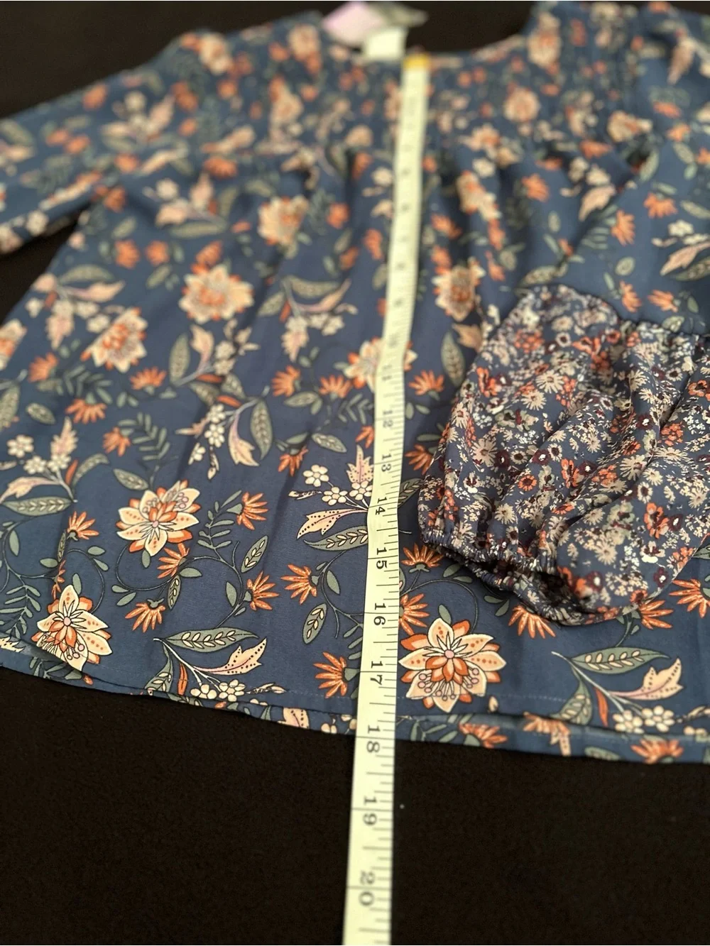 Old Navy Navy Blue Floral Smocked girls top